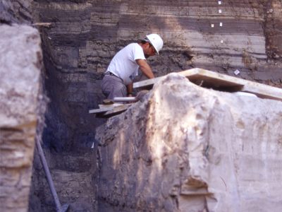 Dettaglio della trincea di scavo (Sovere, BG)